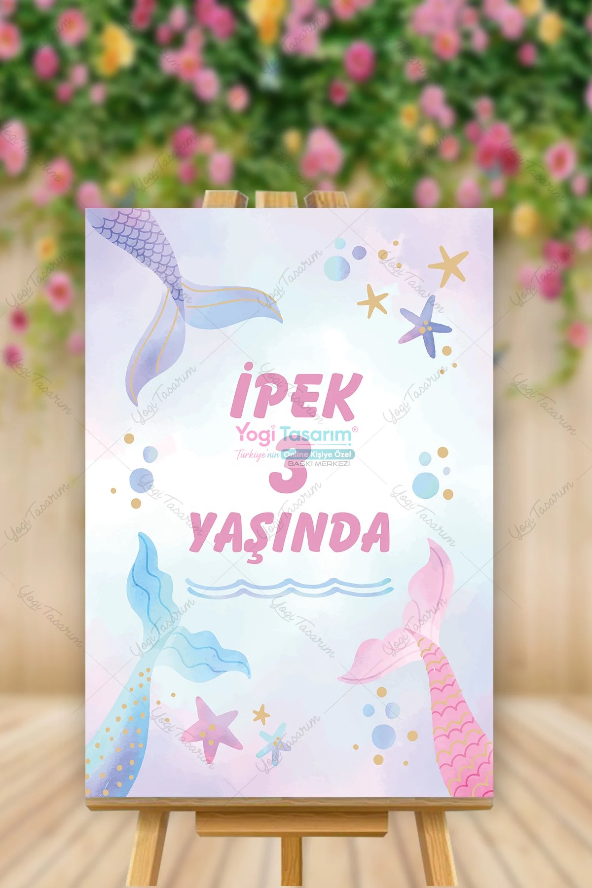 Deniz Kızı Temalı Doğum Günü Karşılama Panosu