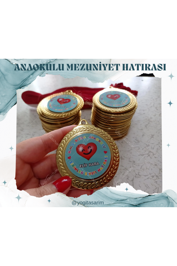 Anaokulu Mezuniyet Hatırası Madalyası İsme Özel