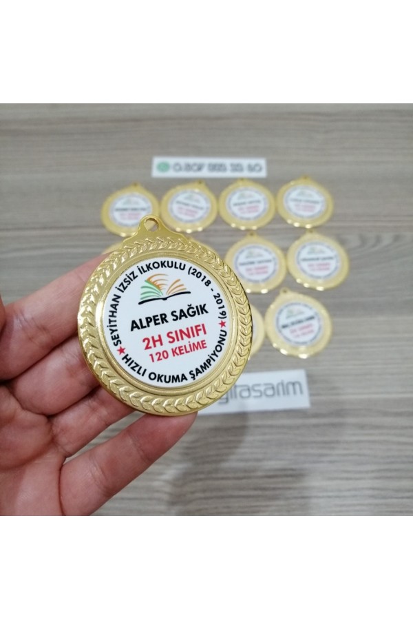 İsme Özel Hızlı Okuma Şampiyonu Madalyası