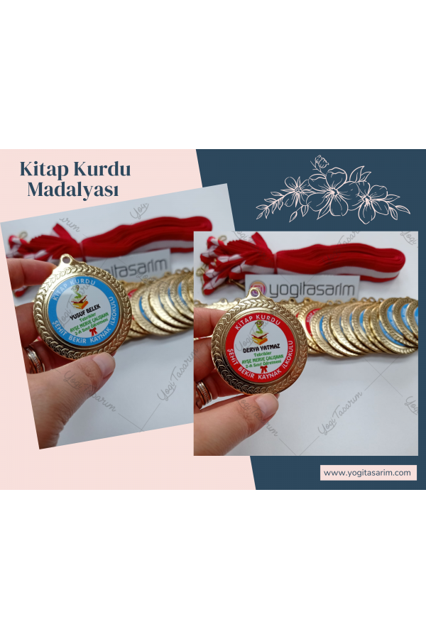 İsme Özel Kitap Kurdu Madalyası