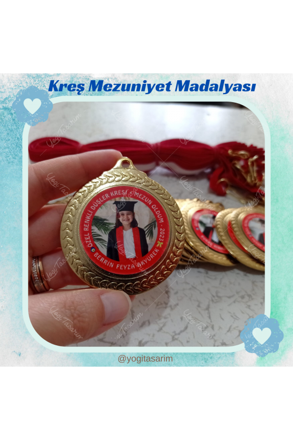 Kreş İsimli Resimli Mezuniyet Madalyası