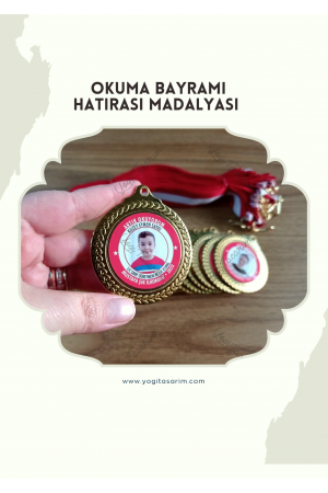 Okuma Bayramı Hediyesi Resimli İsimli Madalya 