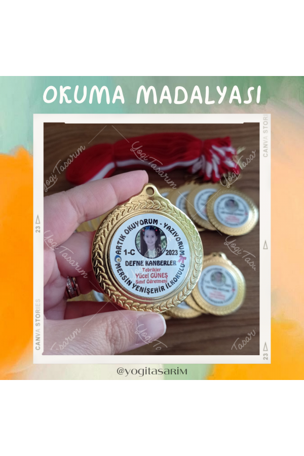 Okuma Madalyası Resimli İsimli