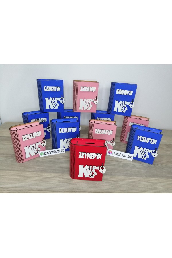 İsme Özel Ahşap Kitap Kumbara İsme Özel Ahşap Kitap Kumbara