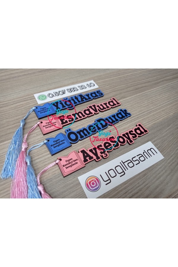 İsme Özel Baskılı Ahşap Kitap Ayracı İsme Özel Baskılı Ahşap Kitap Ayracı