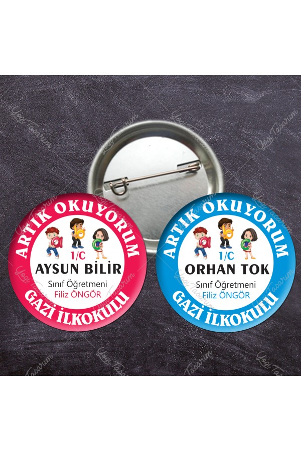 ABC Temalı Artık Okuyorum İğneli Rozet