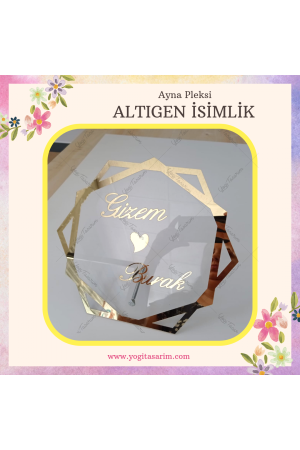 Altıgen Ayna Pleksi İsimlik