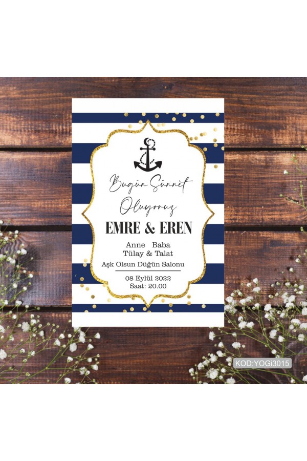 Davetiyeler - Sünnet Davetiyesi 3015 Davetiyeler - Sünnet Davetiyesi 3015