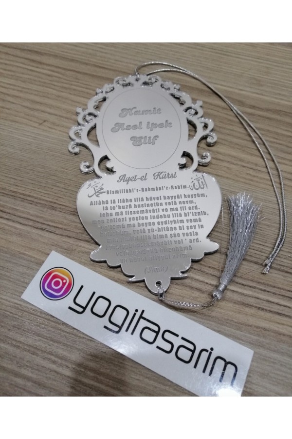 Dualı İsme Özel Dikiz Ayna Süsü Pleksi