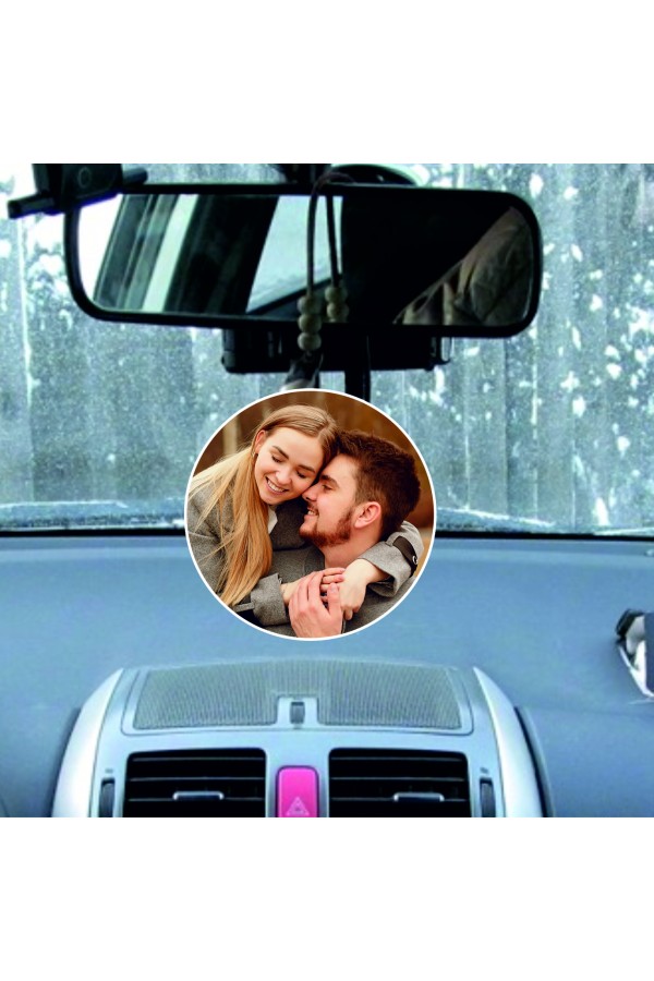 Resimli Yuvarlak Dikiz Ayna Süsü