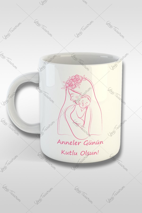 Anne Bebek Figürlü Anneler Gününe Özel Kupa Bardak Baskı