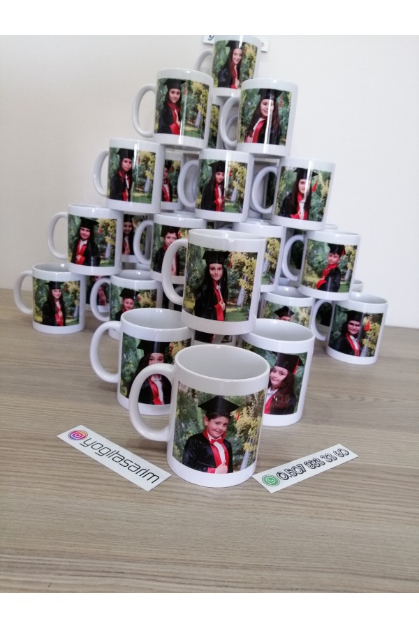 Okullara Özel - Mezuniyet Hatırası Resimli Kupa Bardak Baskı