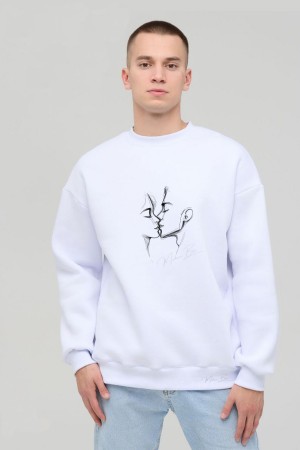 Why So Serious Yazılı UNİSEX Oversize Sıfır Yaka Sweatshirt %100 Pamuk