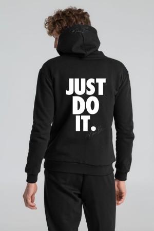 Just Do It Yazılı UNİSEX Oversize Kapüşonlu Sweatshirt %100 Pamuk