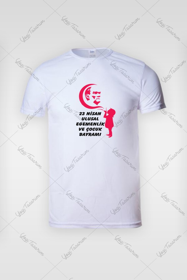 23 Nisan Çocuk Bayramı Atatürk ve Çocuk Temalı Tişört Baskı