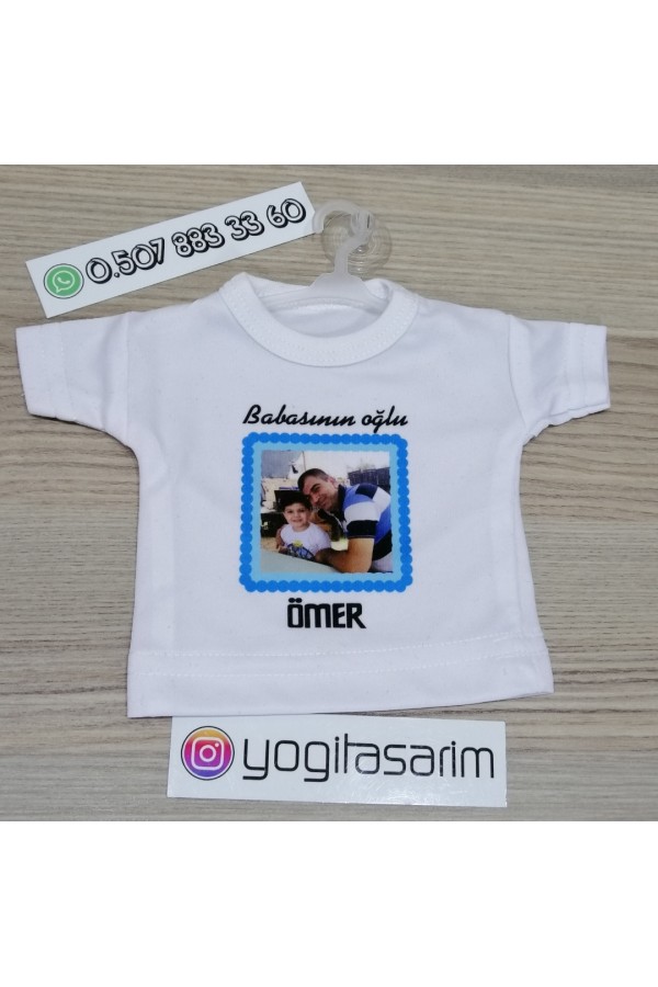Babasının Oğlu Yazılı ve Resimli Mini Tişört Araç Süsü