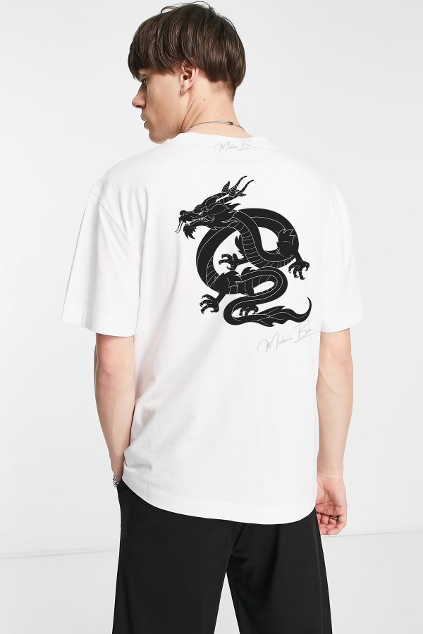Dragon Ejderha Silüet Görsel Baskılı Unisex Tişört