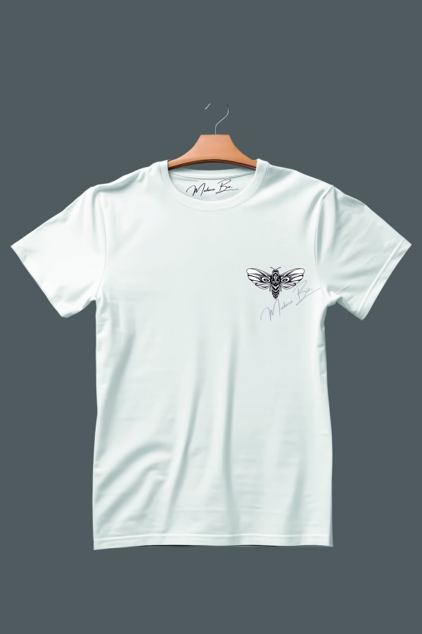 Güzel Kelebek Silüet Görsel Baskılı Unisex Tişört