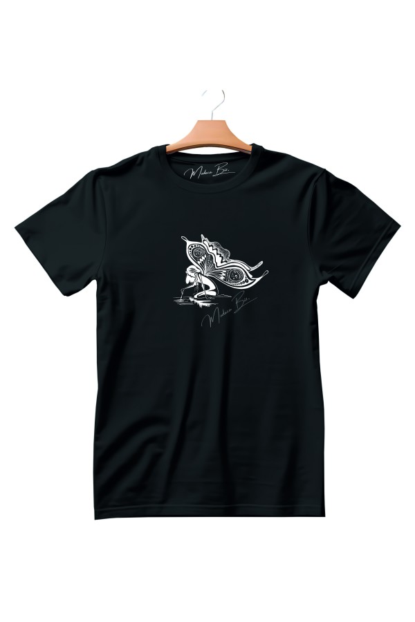 Kelebek Kanatlı Kız Görsel Baskılı Unisex Tişört Kelebek Kanatlı Kız Görsel Baskılı Unisex Tişört