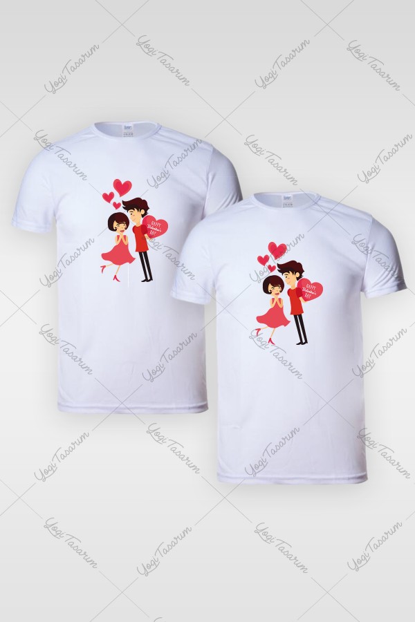 Kız Erkek Çift Kombini Sevgili Tişört Baskı
