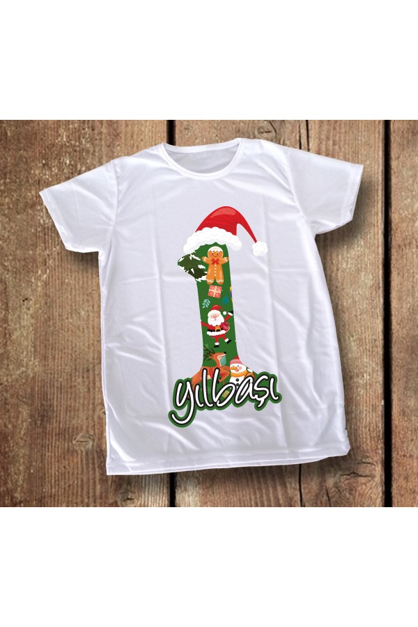 Yılbaşı Temalı 1 Yaş Tişört Baskı