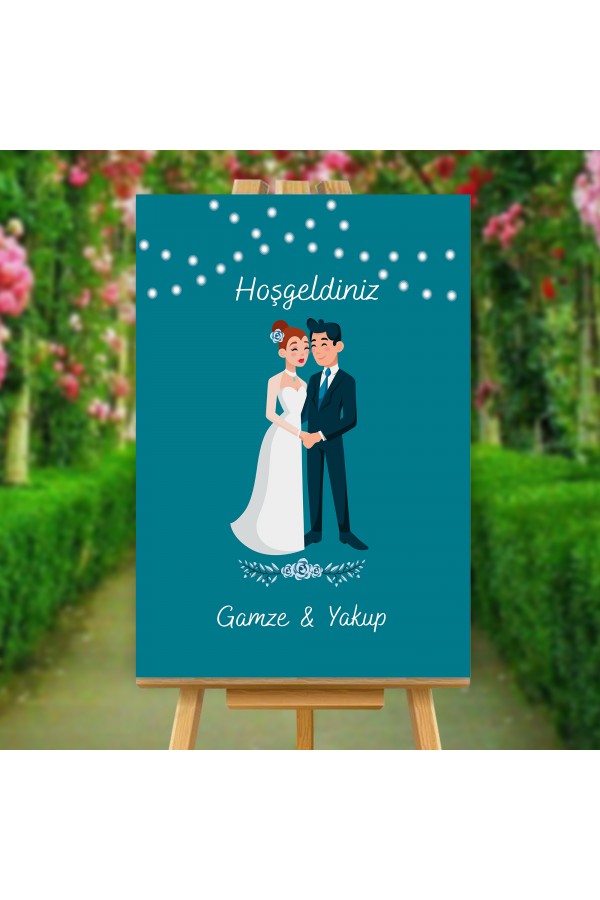 Gelin Damat Temalı Karşılama Panosu