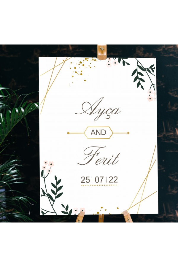 İsme Özel Çiçek Temalı Karşılama Panosu