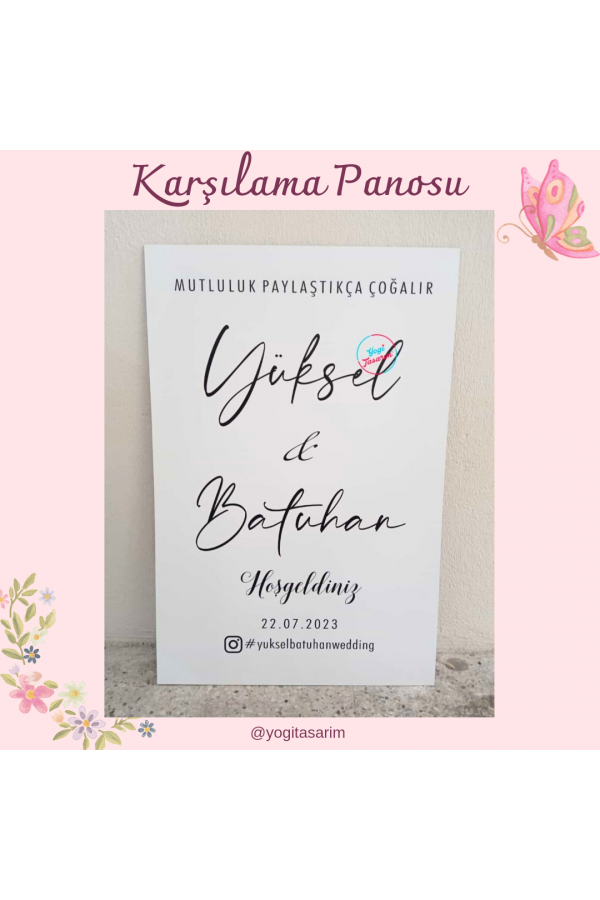 İsme Özel Sade Karşılama Panosu İsme Özel Sade Karşılama Panosu