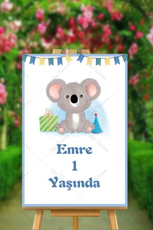 Koalalı 1 Yaş Doğum Günü Karşılama Panosu Koalalı 1 Yaş Doğum Günü Karşılama Panosu