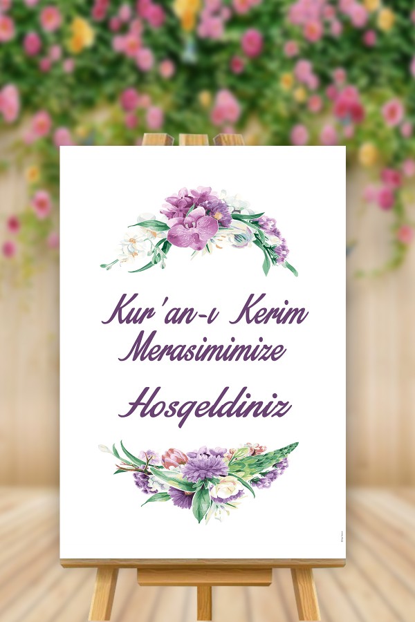 Kuran-ı Kerim Merasimimize Hoş Geldiniz Karşılama Panosu