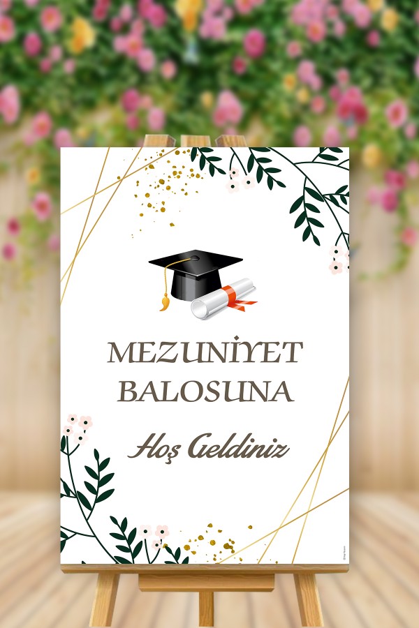 Mezuniyet Balosuna Hoş Geldiniz Karşılama Panosu Mezuniyet Balosuna Hoş Geldiniz Karşılama Panosu