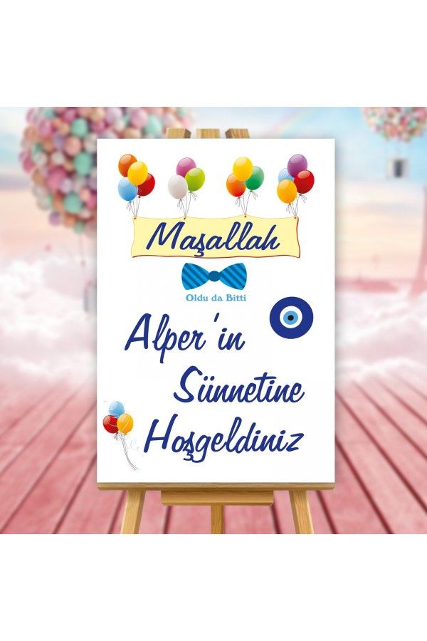 Sünnet Hoşgeldiniz Karşılama Panosu Balonlu