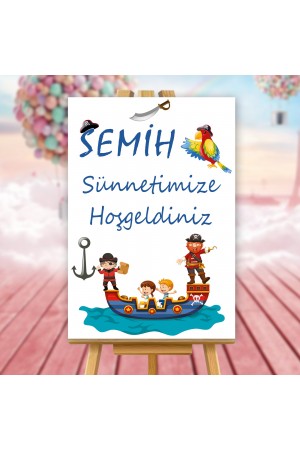 Sünnet Hoşgeldiniz Karşılama Panosu Korsan Temalı Sünnet Hoşgeldiniz Karşılama Panosu Korsan Temalı