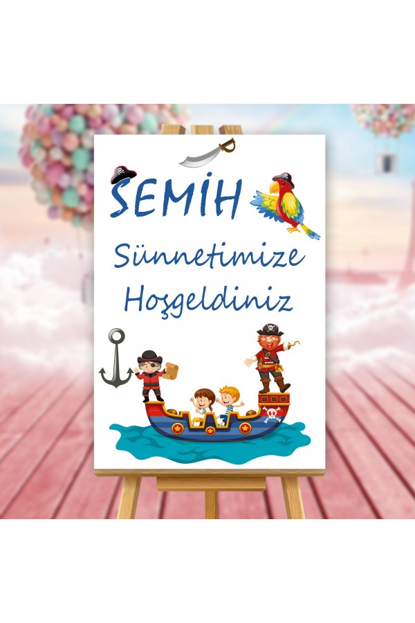 Sünnet Hoşgeldiniz Karşılama Panosu Korsan Temalı