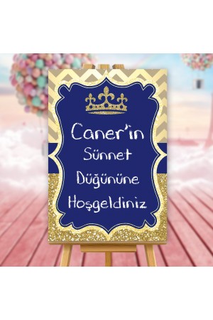 Sünnet Hoşgeldiniz Karşılama Panosu Kral Taçlı Sünnet Hoşgeldiniz Karşılama Panosu Kral Taçlı