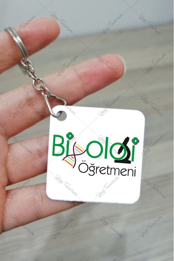 Biyoloji Öğretmeni Temalı Öğretmenler Günü Anahtarlık