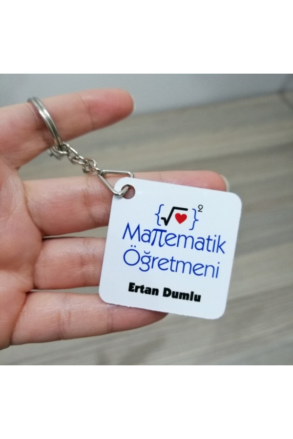 Matematik Öğretmeni Temalı Öğretmenler Günü Anahtarlık