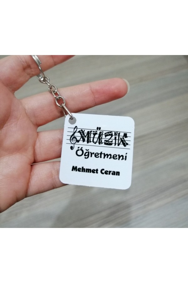 Müzik Öğretmeni Temalı Öğretmenler Günü Anahtarlık