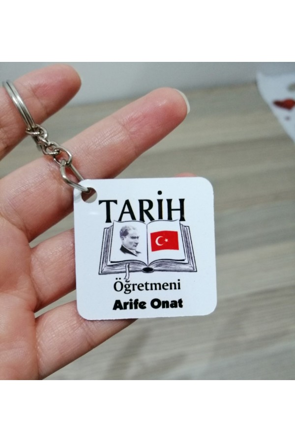 Tarih Öğretmeni Temalı Öğretmenler Günü Anahtarlık