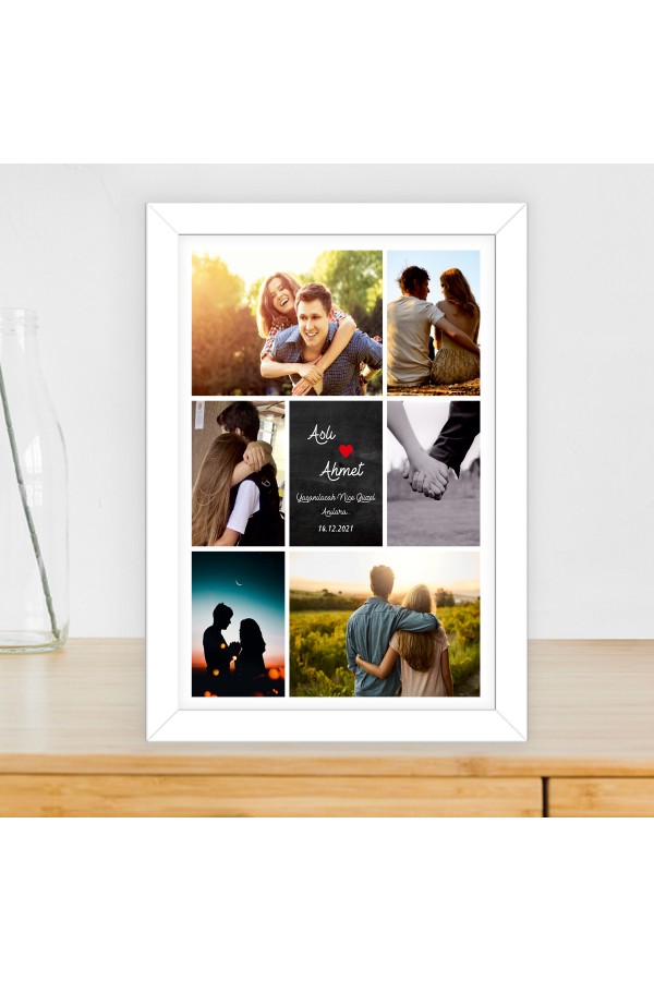 6 resimli isimli Sevgili çerçeve