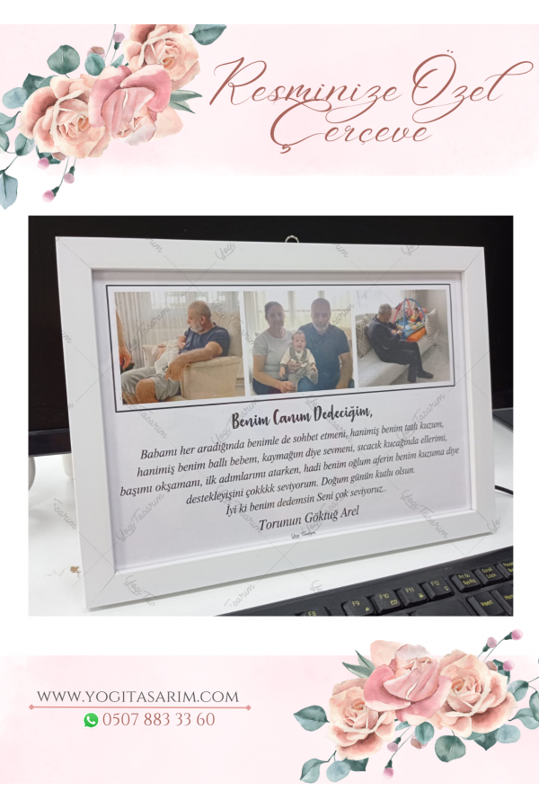 Babalar Günü - Canım Dedem Yazılı 3 Resimli Çerçeve