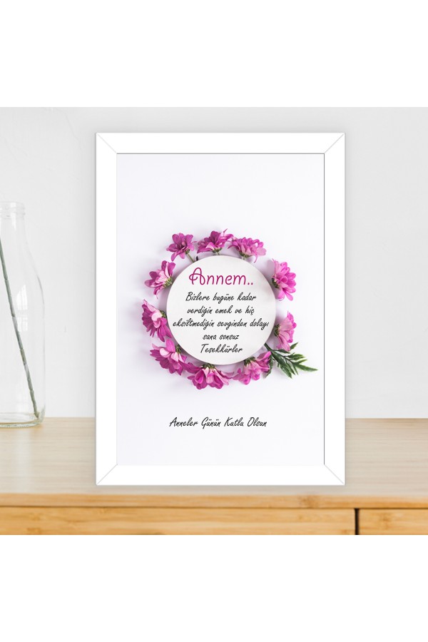 Anneler Günü - Mor çiçekli annem Temalı anneler gününe özel çerçeve Anneler Günü - Mor çiçekli annem Temalı anneler gününe özel çerçeve