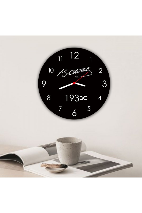 Atatürk İmza ve 1938 Yazılı Duvar Saati