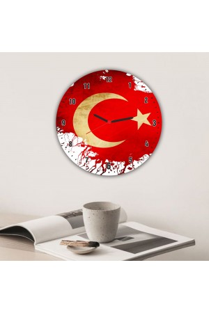 Ay Yıldız Baskılı Duvar Saati Ay Yıldız Baskılı Duvar Saati