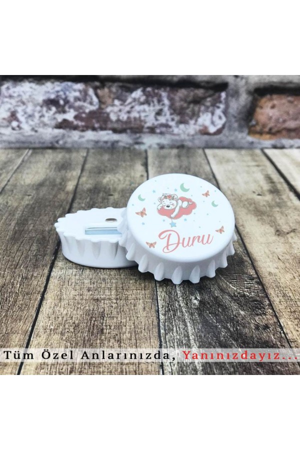 Pembe Bulut Ayıcık Temalı Kız Bebek Kapak Açacak Magnet