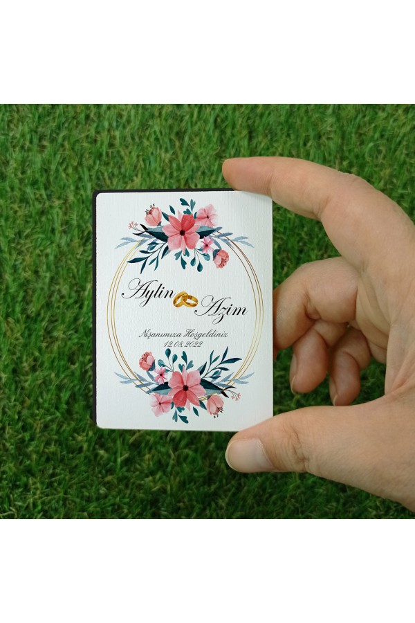Nişanımıza Hoşgeldiniz Temalı Ahşap Magnet