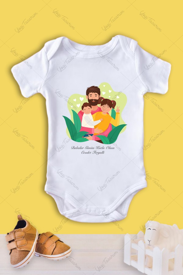 Baba Kız Erkek Çocuk Karakter Temalı İsme Özel Baskılı Bebek Zıbını