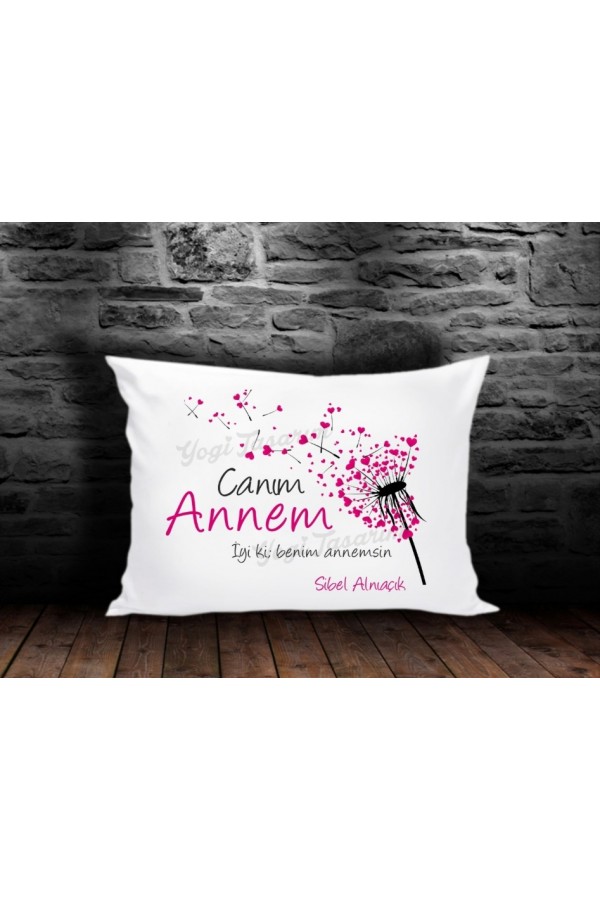 Anneler Günü - İsme Özel Canım Annem Yazılı Dikdörtgen Yastık Baskı Anneler Günü - İsme Özel Canım Annem Yazılı Dikdörtgen Yastık Baskı