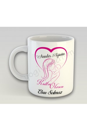 Kalpli Anne Çocuk Temalı Baskılı Bardak