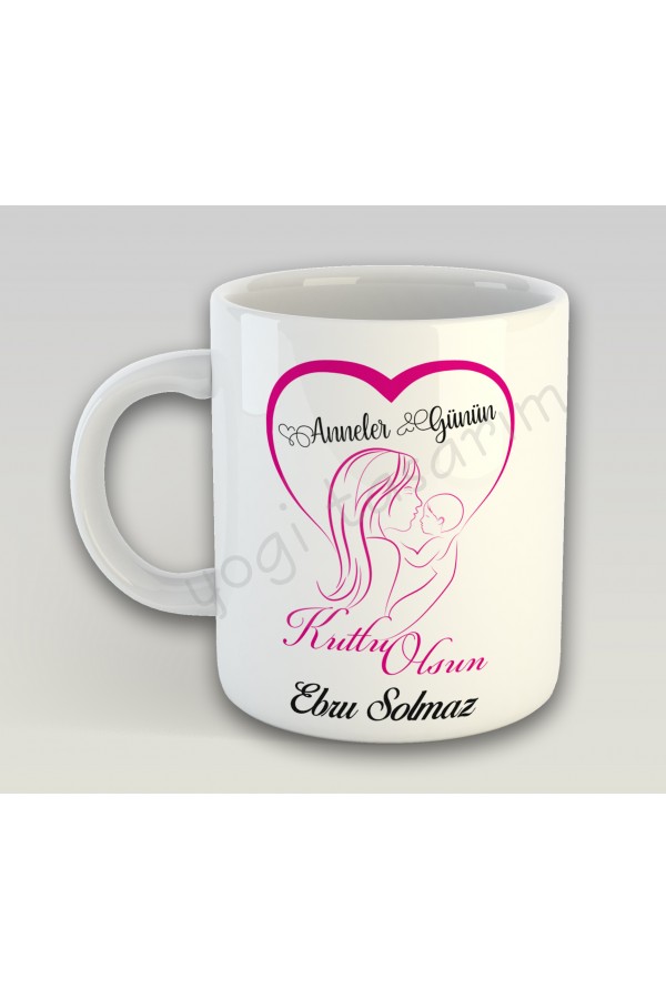 Kalpli Anne Çocuk Temalı Baskılı Bardak Kalpli Anne Çocuk Temalı Baskılı Bardak